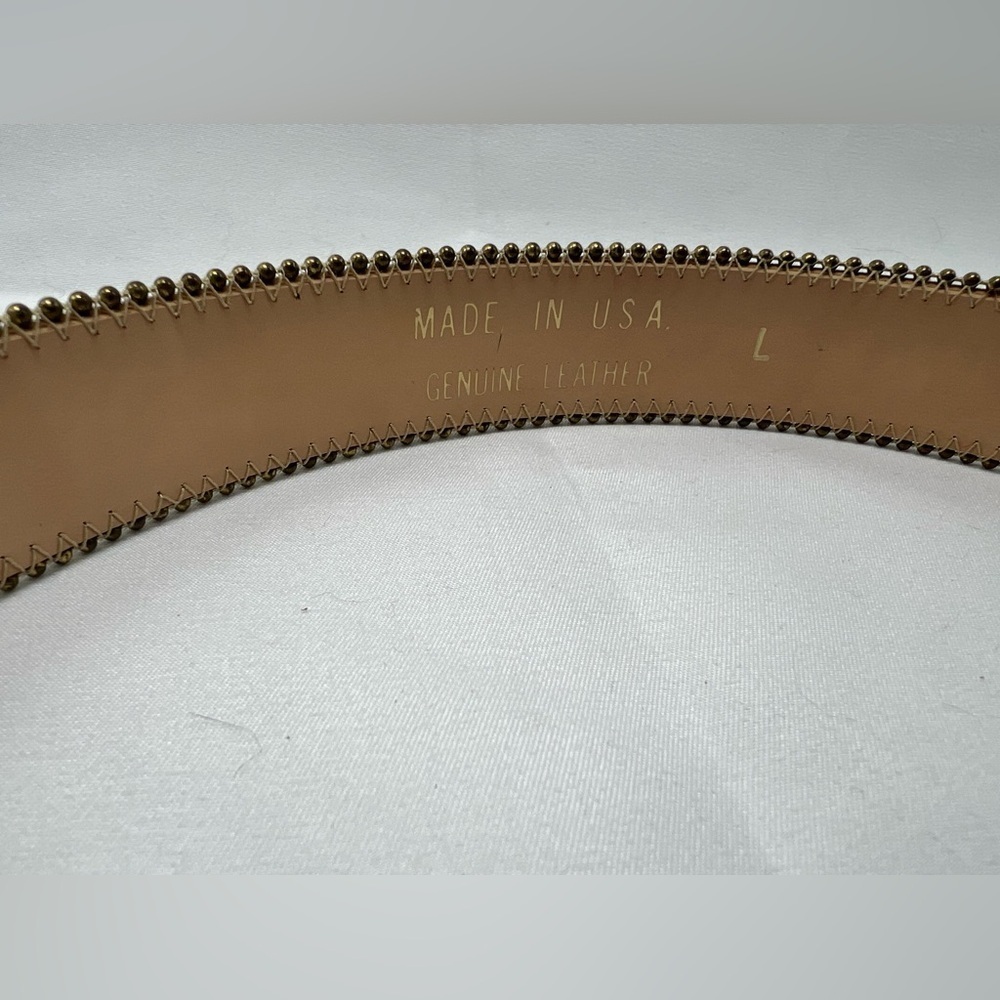 Designer Brown and Gold Patterned Belt - Picture 7 of 7